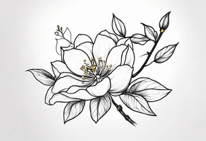 Shoulder and collarbone tattoo of a vibe of night-blooming Jasmine. The tattoo should be scary. tattoo idea
