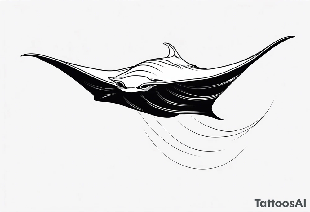 Manta ray swimming tattoo idea