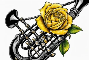 Irish bagpipes yellow rose tattoo idea