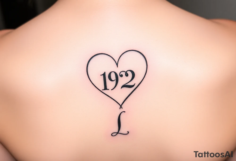 Heart with 192 in the middle and a L connected to the end of teh heart tattoo idea