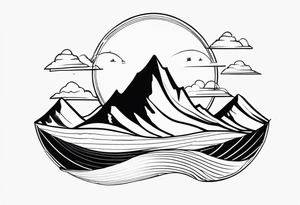 mountain and wave tattoo idea