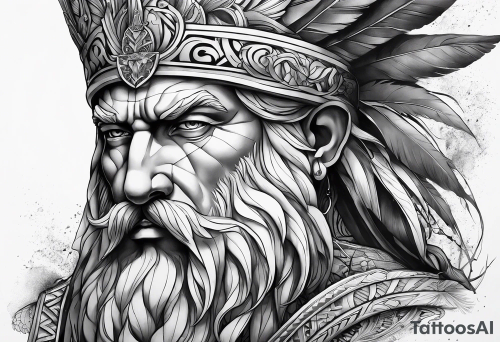 Bóg Zeus pioruny w dłoniach   nogi ręce głowa tors tattoo idea