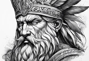 Bóg Zeus pioruny w dłoniach   nogi ręce głowa tors tattoo idea
