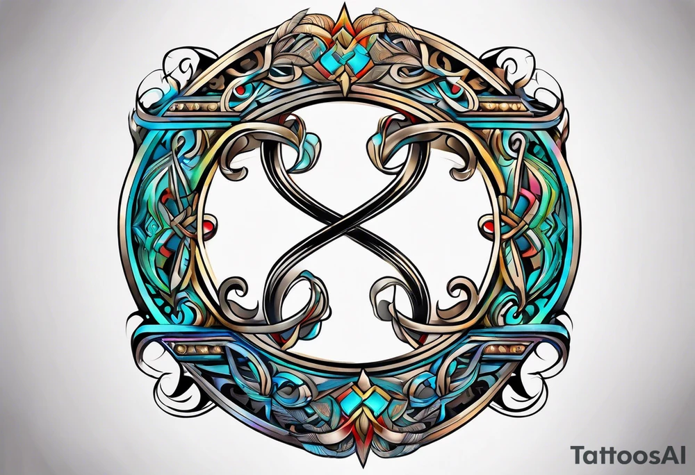 Infinity symbol with Roman number tattoo idea