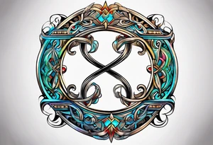 Infinity symbol with Roman number tattoo idea