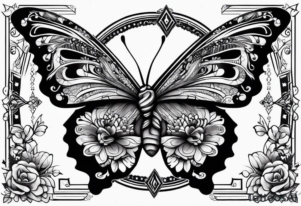 butterfly more manly with day of the dead tattoo idea