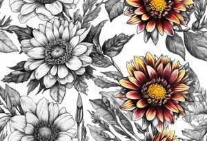 Indian blanket flower arrows tattoo idea