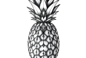 pineapple with diamonds  and magestic, crown, vagina, anus, pubic tattoo idea