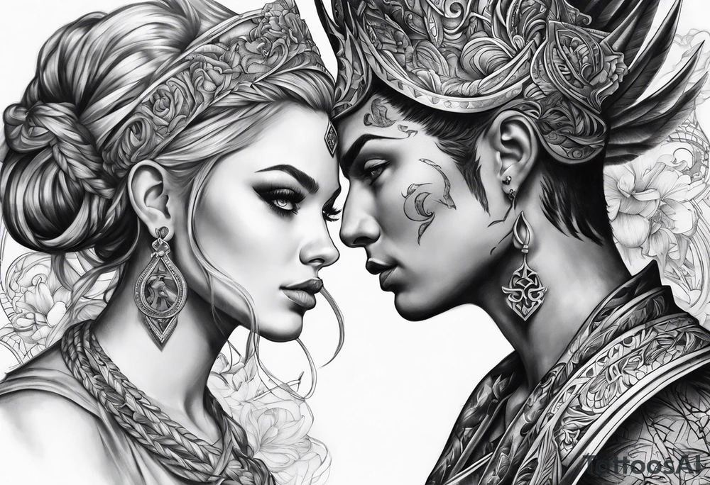 Good vs evil tattoo idea