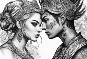 Good vs evil tattoo idea