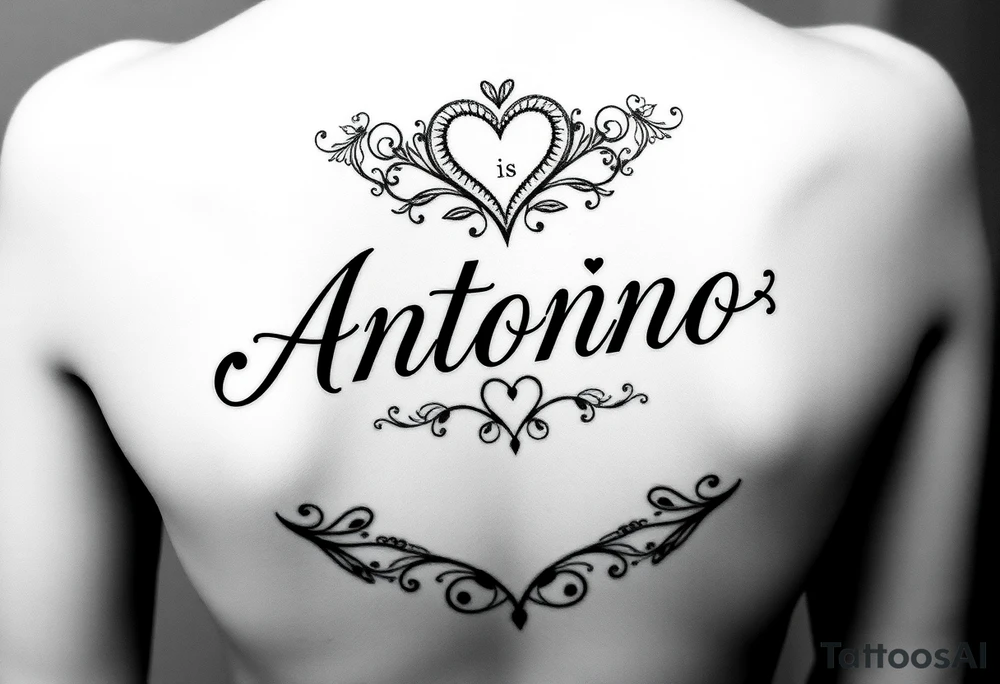 Make me a tattoo design with my husbands name Antonio that shows my love is always and forever tattoo idea