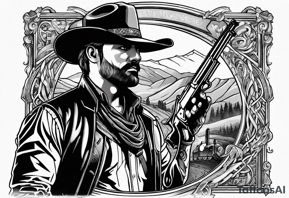 old western gunslinger tattoo idea
