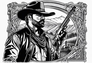 old western gunslinger tattoo idea