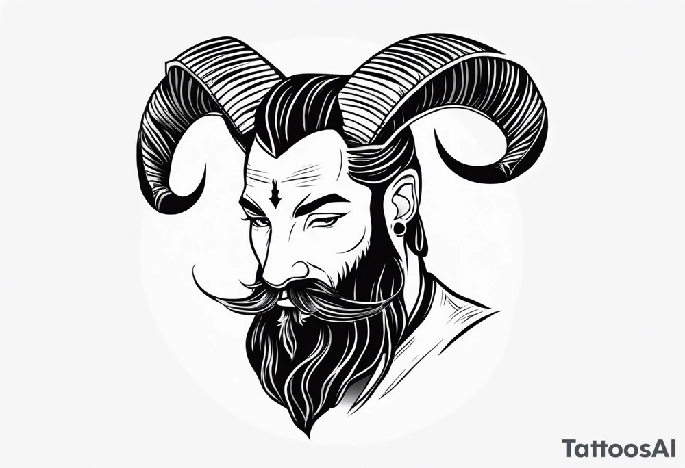 capricorn with beard tattoo idea