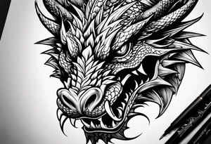 dragon face tattoo idea