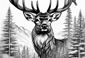 deer forest tattoo idea