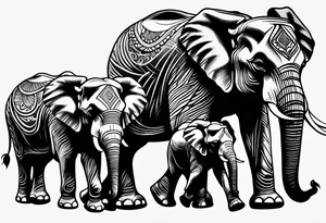 Elephant Family tattoo idea