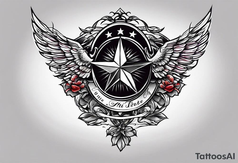 Memorial flag box tattoo idea