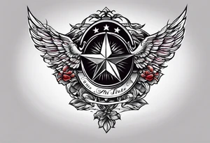 Memorial flag box tattoo idea