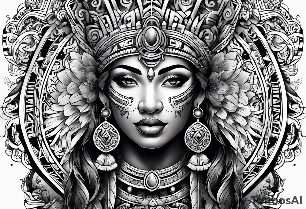 mayan sleeve tattoo idea