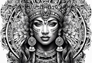mayan sleeve tattoo idea
