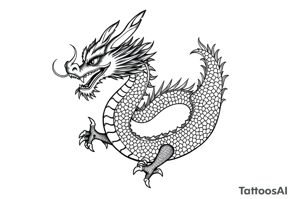 Beautiful asian dragon tattoo idea