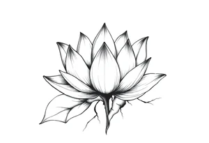 Lotus Flower Rising from Broken Concrete tattoo idea