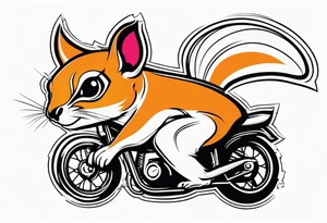 i want a flying squirrel in mid flight with a half cut bmx helmet on looking serious tattoo idea