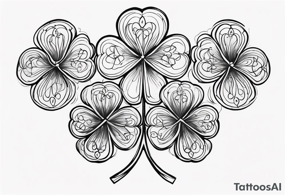 clover with numbers 18 and 0 tattoo idea