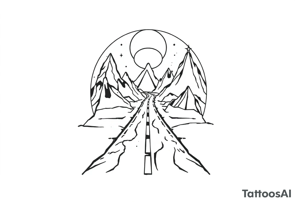 Different roads in life meet in the same place but should be very psychedelic and trippy tattoo idea