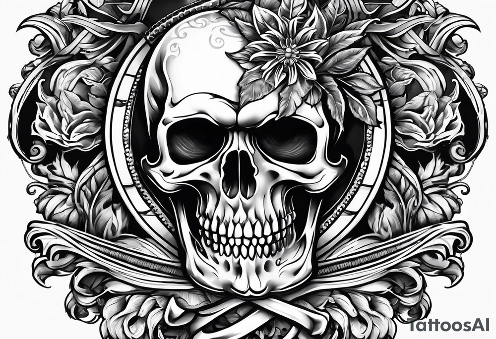 Skull and cross bones tattoo idea