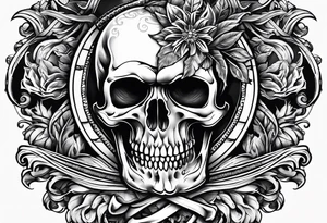 Skull and cross bones tattoo idea