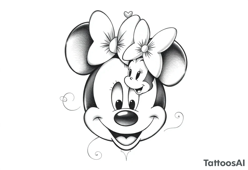 Mickey Mouse with Amelia on top tattoo idea