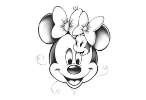Mickey Mouse with Amelia on top tattoo idea