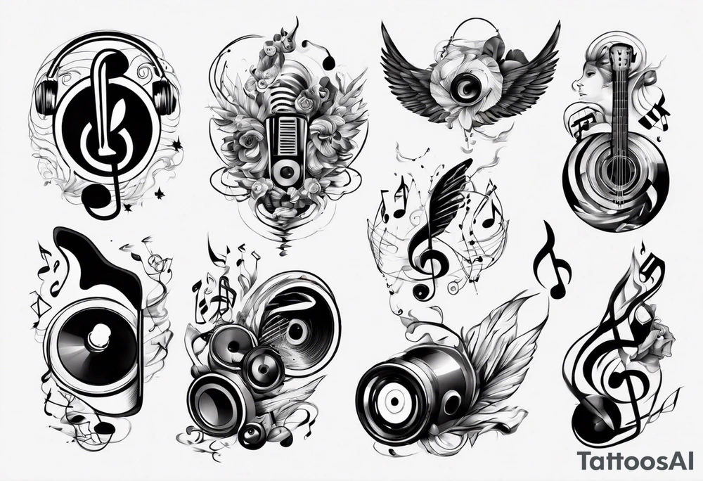 music sound tattoo idea