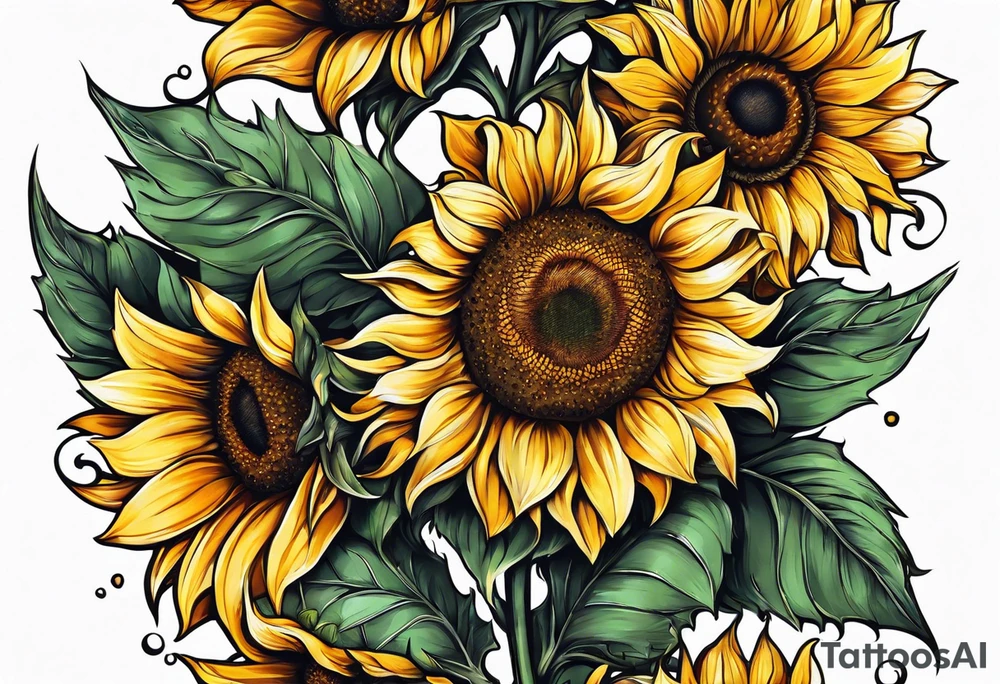 Sunflower chain tattoo idea