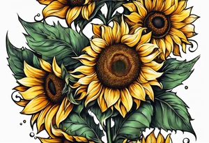 Sunflower chain tattoo idea