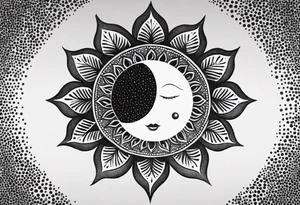 Feminine and simple sun tattoo idea