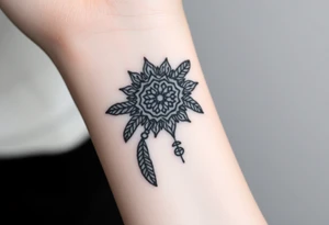 spiritual feathers ornamental mandala indian shaman rune tattoo idea