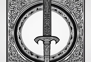 Imam Ali sword with Arabic writing tattoo idea