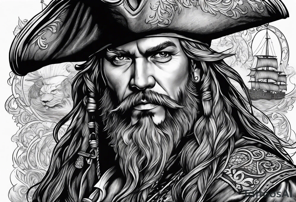 pirate background tattoo idea