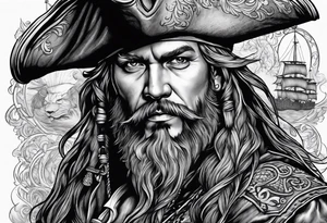 pirate background tattoo idea