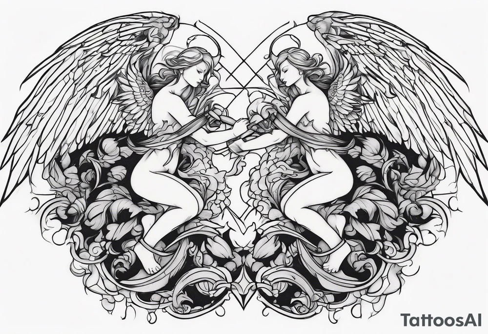 angels fighting demons tattoo idea
