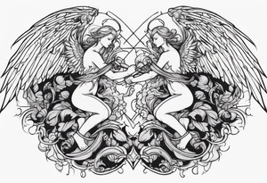 angels fighting demons tattoo idea