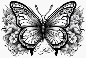 a butterfly with a knife tattoo idea