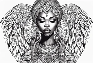 african praying angel tattoo idea