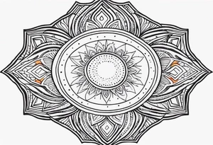 simple sunshine shape made of dots tattoo idea