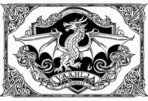 Valhalla shield dragon axe tattoo idea