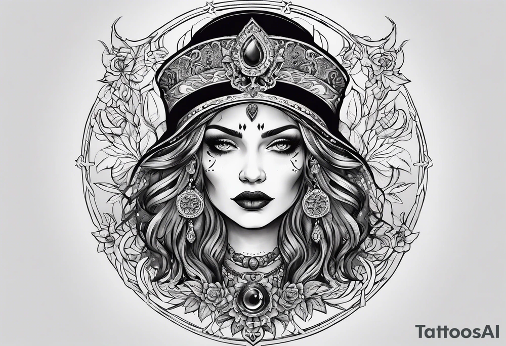 Russian old witch tattoo idea