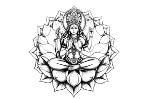 Goddess Parvati lotus mandala tattoo idea